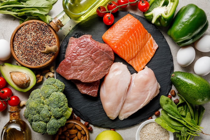 Image of a table of food, representing eating your way to better mental health